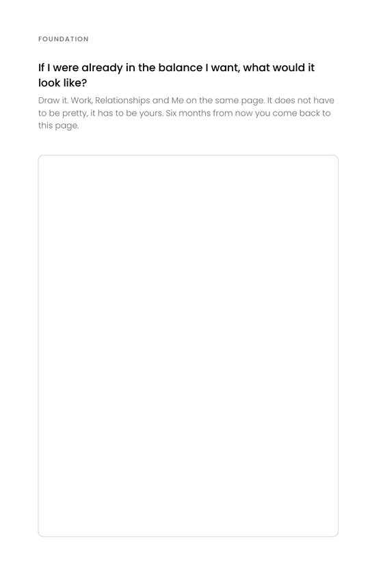 A weekly focus page
